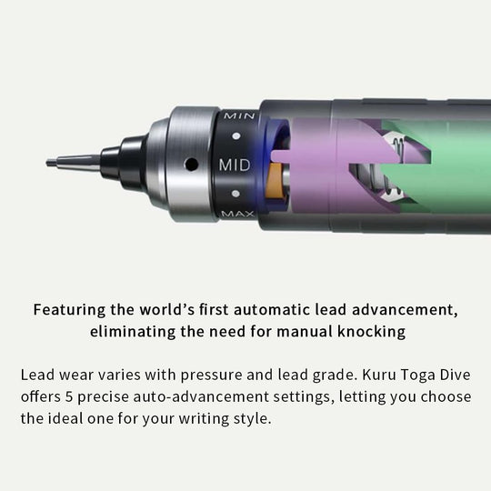 MITSUBISHI PENCIL Pensel tekan kekal tajam Kuru Toga Dive Abyss Blue 0.5mm