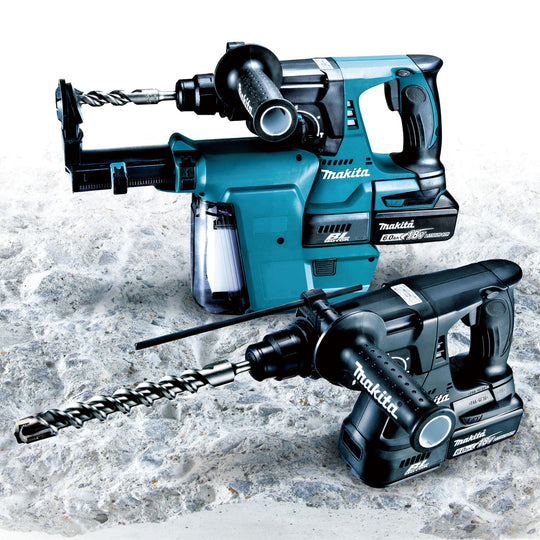 Makita 18V 充電式SDS+ロータリハンマドリル 24mm 集じんDX01 BL1860B×2 DC18RC 充電器 ケース付 ブラック