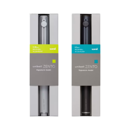 Mitsubishi Pencil uni-ball ZENTO Signature 2-Pen Set Silver 0.38mm Black 0.5mm Made in Japan