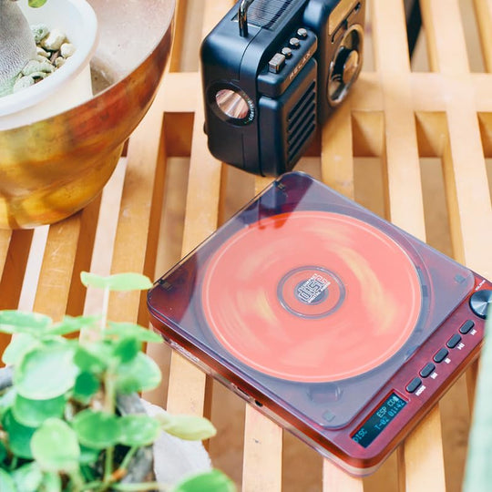 RELAX Pixel Tunes Retro CD Player (1983) w/Speaker Bluetooth Transmit Wall - Mount Battery - WAFUU JAPAN