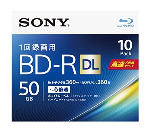 SONY Blu-ray Disc for Video 10BNR2VJPS6 (BD-R Dual Layer: 6x10 Pack) - WAFUU JAPAN
